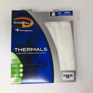 NEW DuoFold by Champion White Thermal Shirt Mens M
